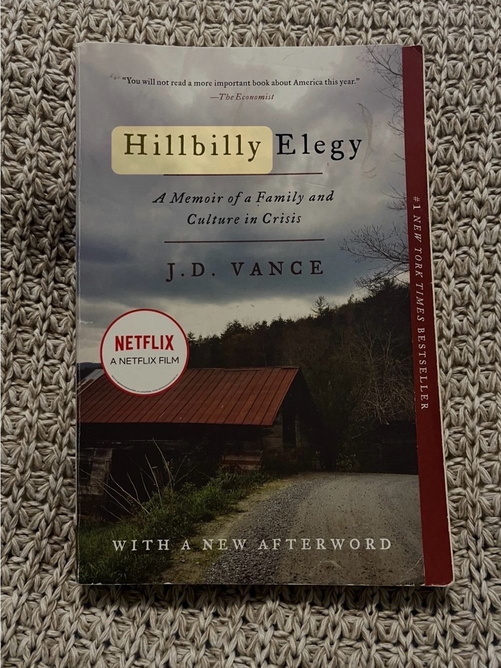 Hillbilly Elegy J.D. Vance Memoir Paperback Book #001